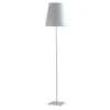 Lampada Moderna in Metallo Bianco Piantana con Paralume in Tessuto