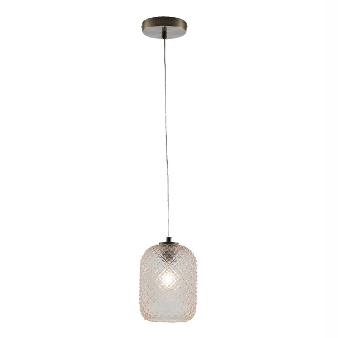 Lampadario a Sospensione in Vetro Cristallo Ambra Elegante Luce da Interno
