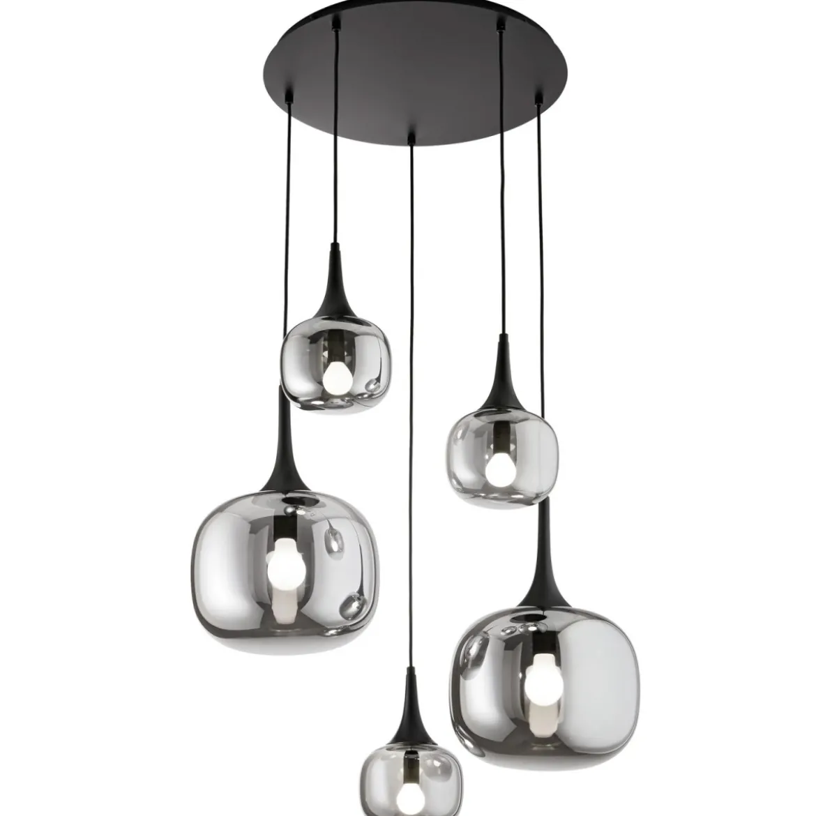 Lampadario a Sospensione in Vetro con 5 Punti Luce Elegante da Soffitto