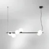 Lampadario a Sospensione Lampada in Metallo Nero Elegante 6 Punti Luce