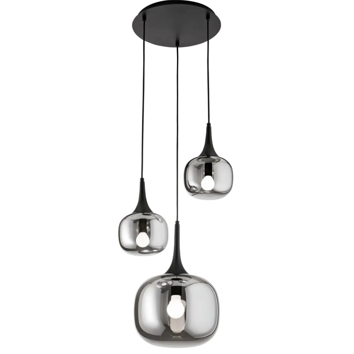 Lampadario con 3 Punti Luce a Sospensione in Vetro Elegante da Soffitto