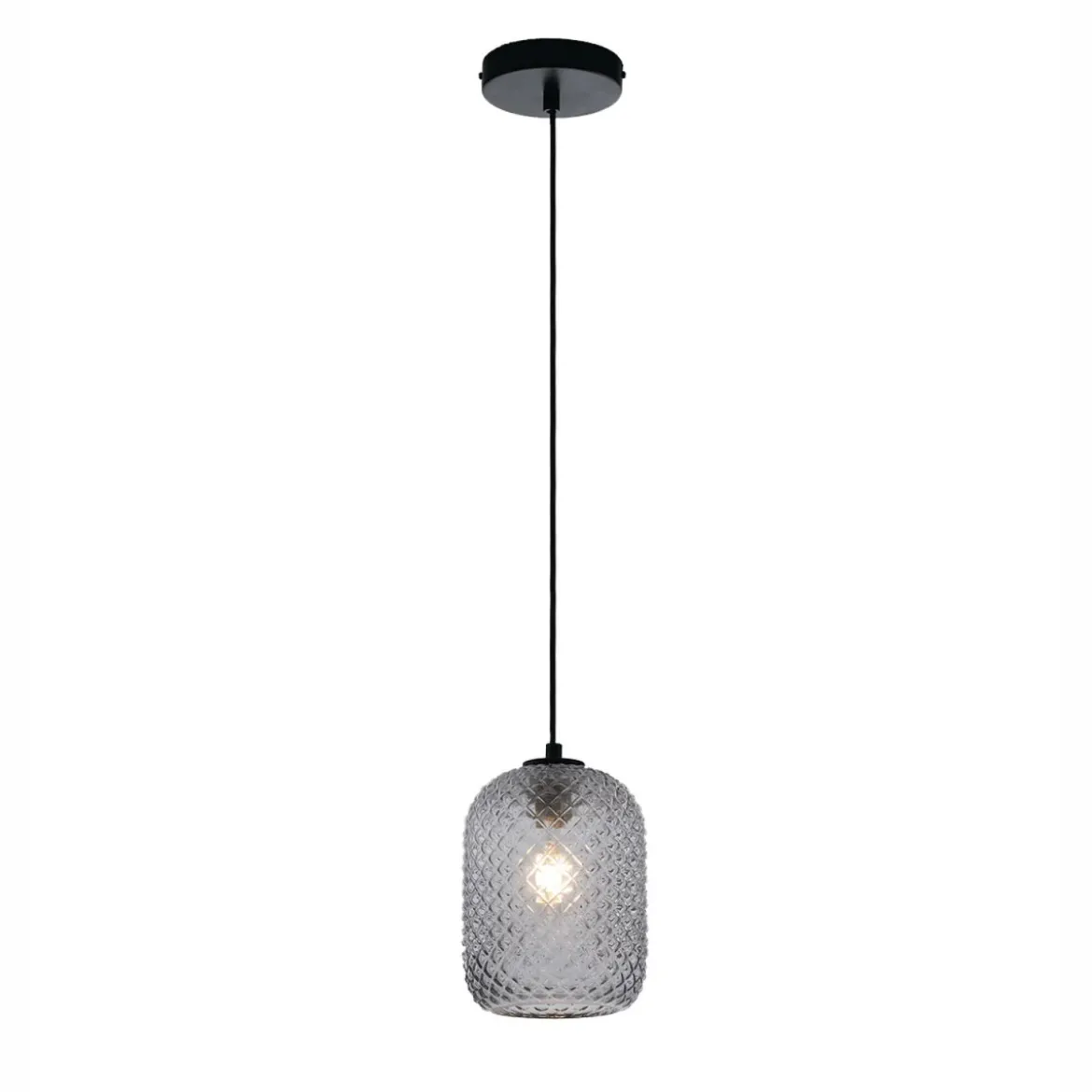 Lampadario Grigio Luce in Vetro a Sospensione Elegante da Interno