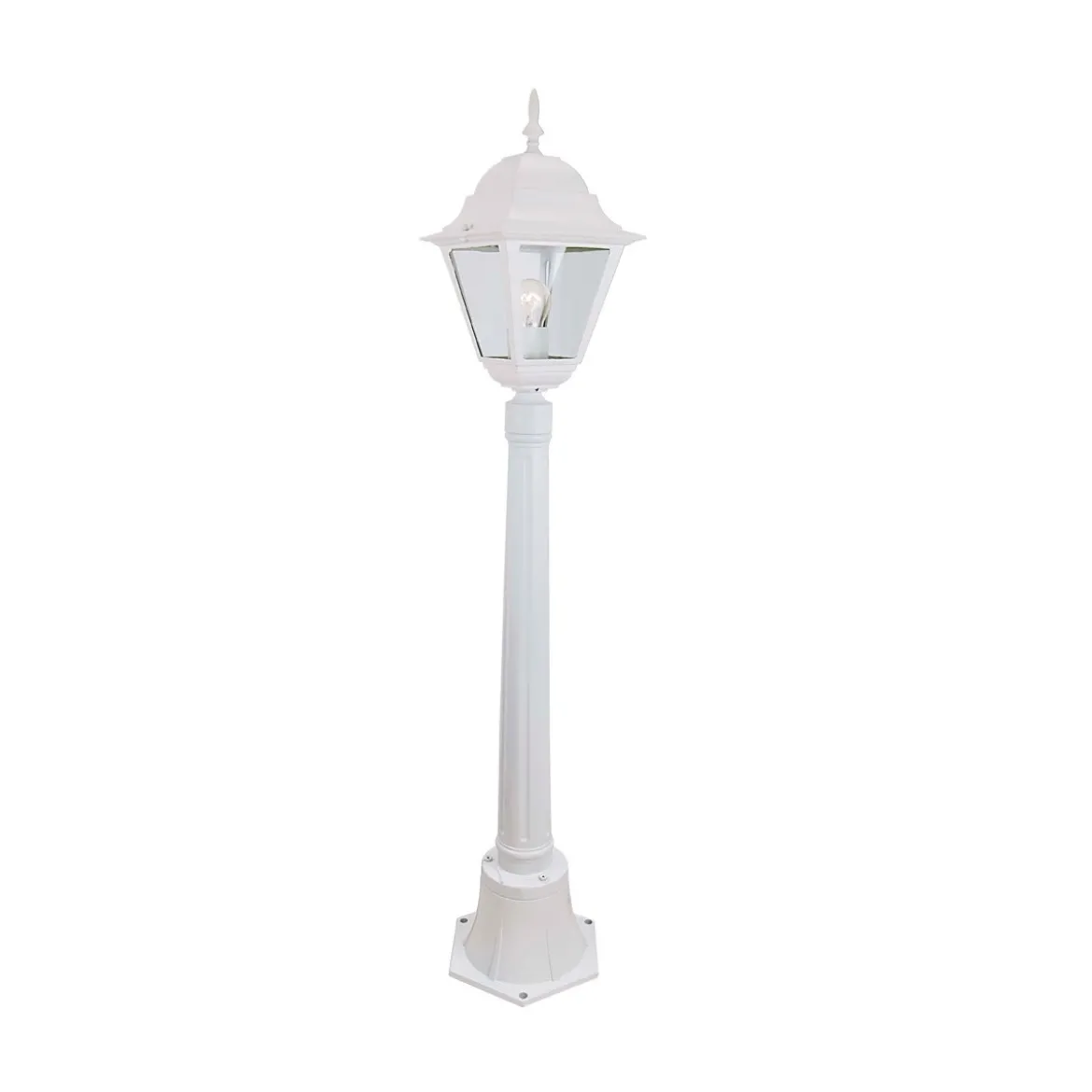 Lampione Bianco da 110 da Esterno Lampioncino per Giardino Lanterna Luce Vetro