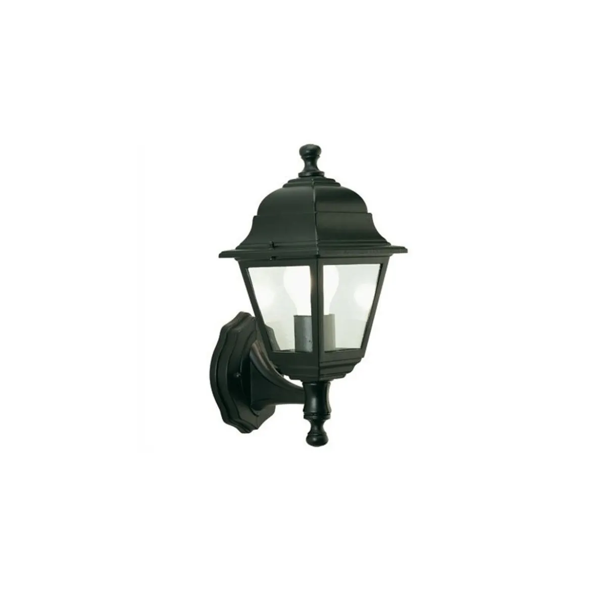 Lampione da Esterno a Parete Lanterna da Giardino Alluminio Nera Lampada da Muro