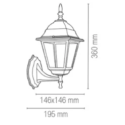 Lanterna a Muro Elegante Applique da Esterno Punto Luce per Giardino