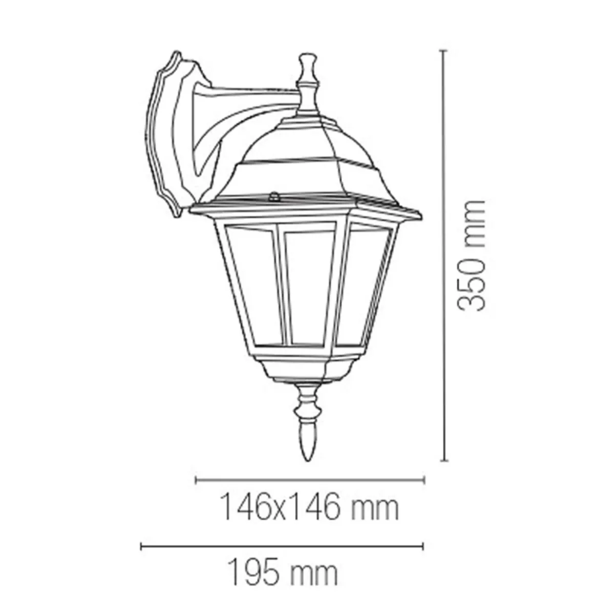Lanterna a Parete Elegante Punto Luce per Giardino Applique da Esterno