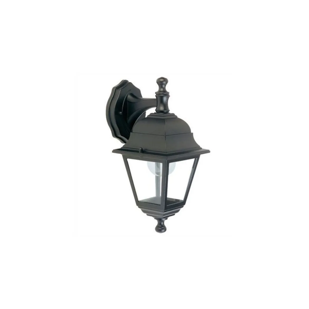 Lanterna da Esterno Lampione a Parete da Giardino Nera Lampada da Muro Alluminio
