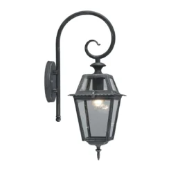 Lanterna da Parate Moderna da Giardino Lampada da Muro per Esterno Metallo Nera