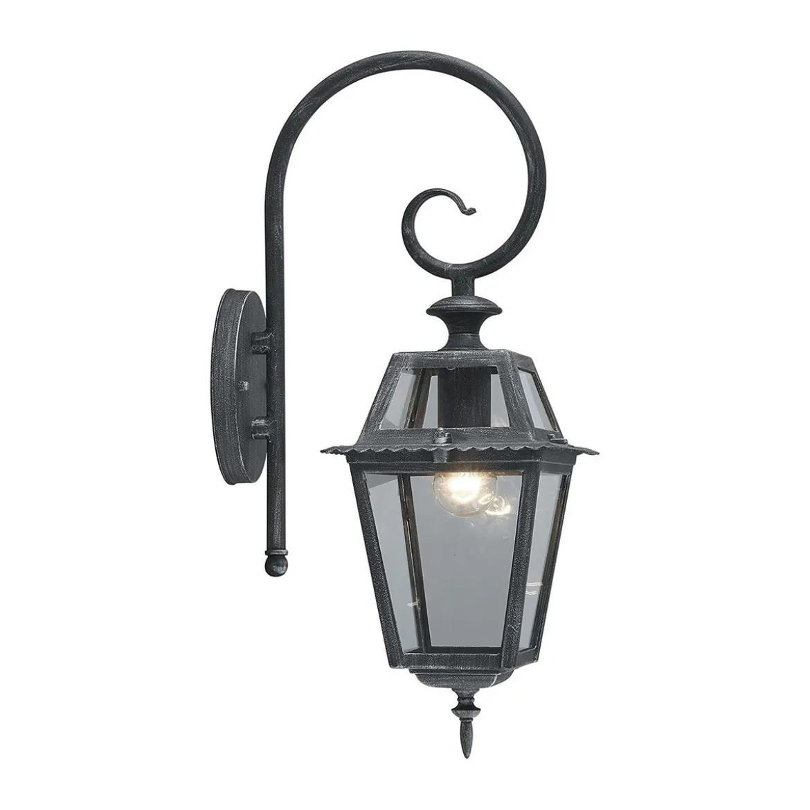Lanterna da Parate Moderna da Giardino Lampada da Muro per Esterno Metallo Nera