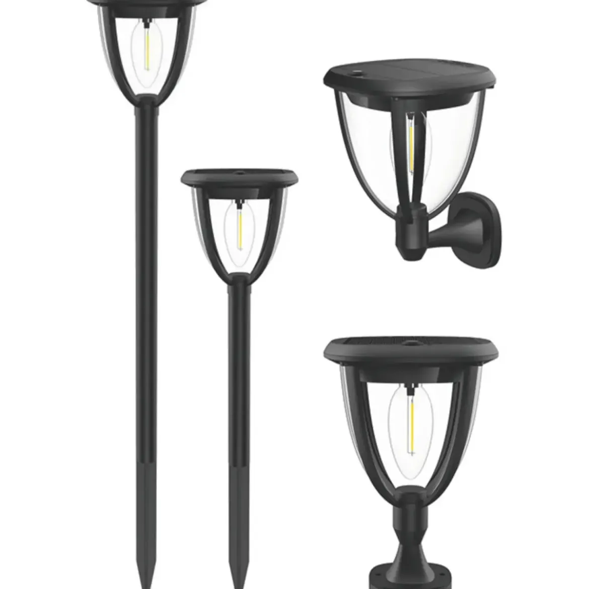 Lanterna Solare 3 in 1 LED 100 Luce Calda Muro Parete Picchetto Esterno