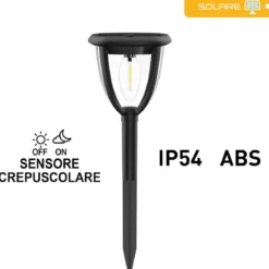 Lanterna Solare 3 in 1 LED 100 Luce Calda Muro Parete Picchetto Esterno