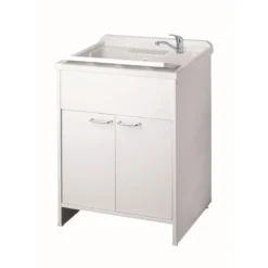 Lavandino Lavatoio per Esterno con Mobiletto 60x60 Pilozzo in Resina