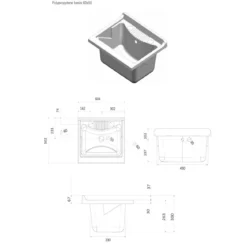 Lavandino per Esterno 60x50 Lavatoio con Mobile in Resina da Terrazzo Lavanderia