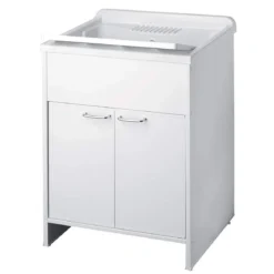 Lavandino per Esterno 60x50 Lavatoio con Mobile in Resina da Terrazzo Lavanderia