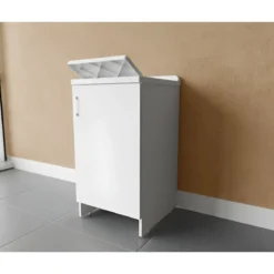 Lavatoio Bianco 1 Anta 45x50x85 cm Vasca PP e Asse in Resina
