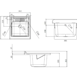 Lavatoio Bianco 1 Anta 45x50x85 cm Vasca PP e Asse in Resina