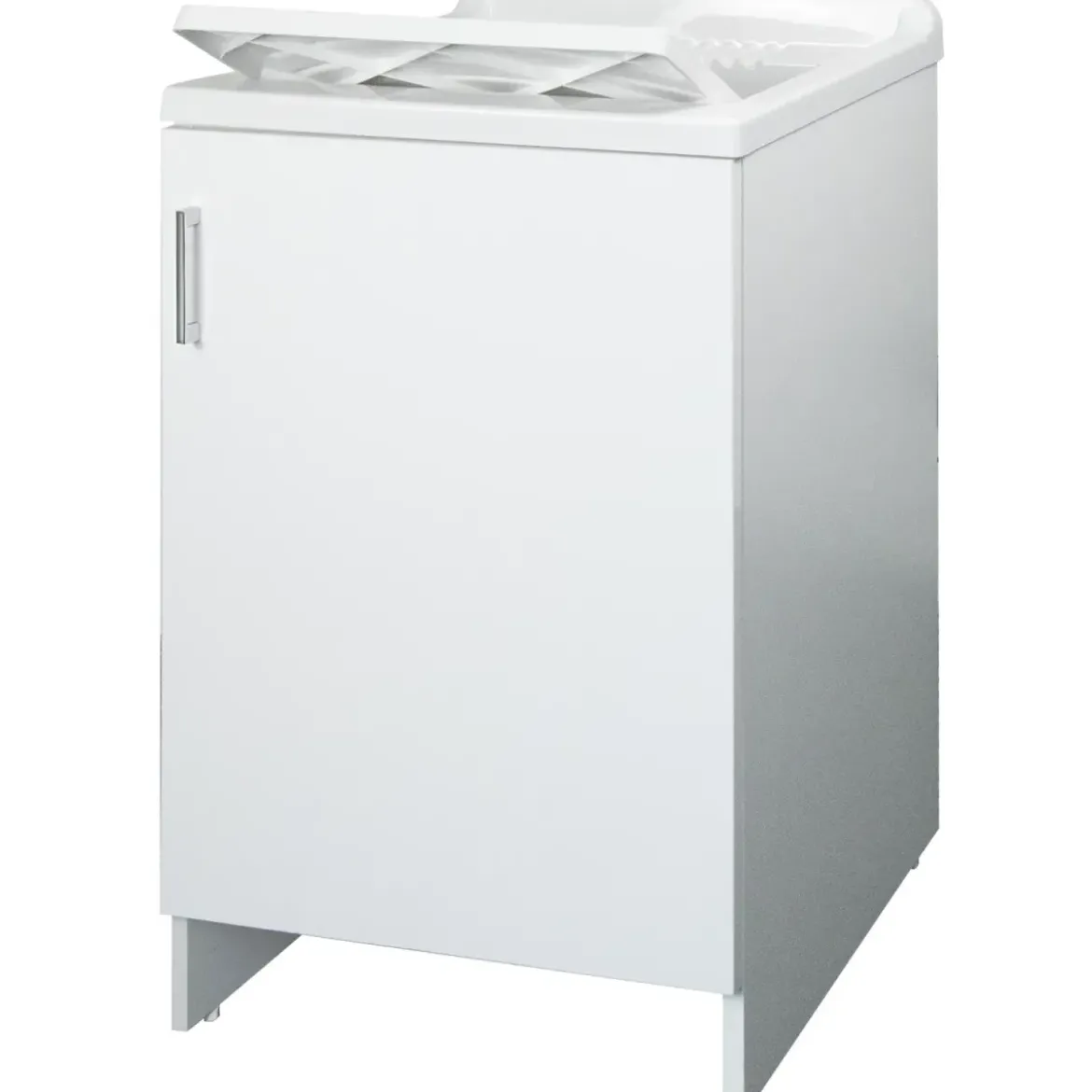 Lavatoio Bianco 1 Anta 45x50x85 cm Vasca PP e Asse in Resina