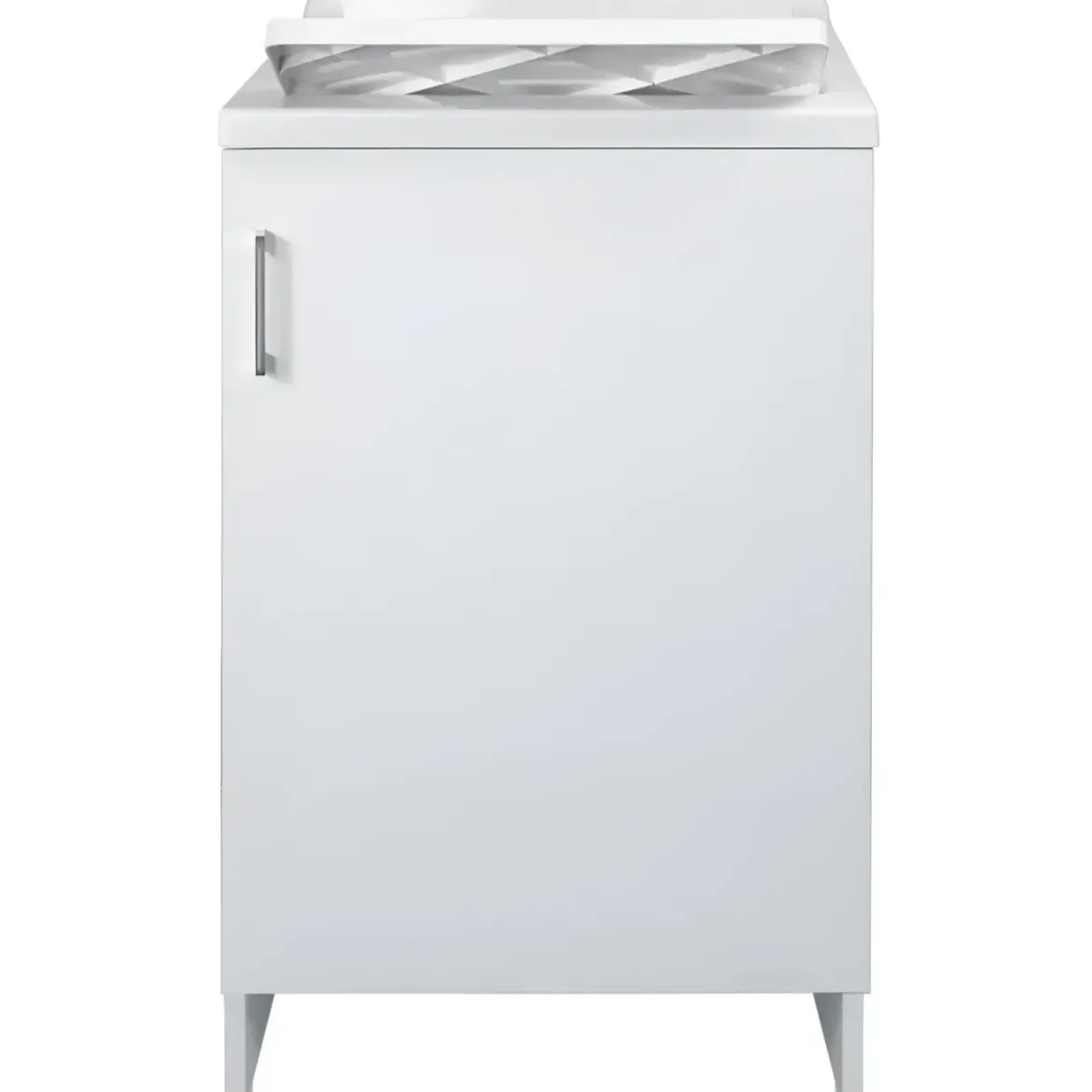 Lavatoio Bianco 1 Anta 45x50x85 cm Vasca PP e Asse in Resina