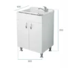 Lavatoio con Mobile Bianco Pilozzo 60x60 in Legno per Interno Lavanderia