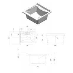 Lavatoio con Mobiletto in Legno 60x60 Sifone Piletta di Scarico Pilozzo Lavanderia