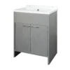 Lavatoio da Lavanderia in PVC con Vasca 58x38 cm Effetto Rovere Esterno