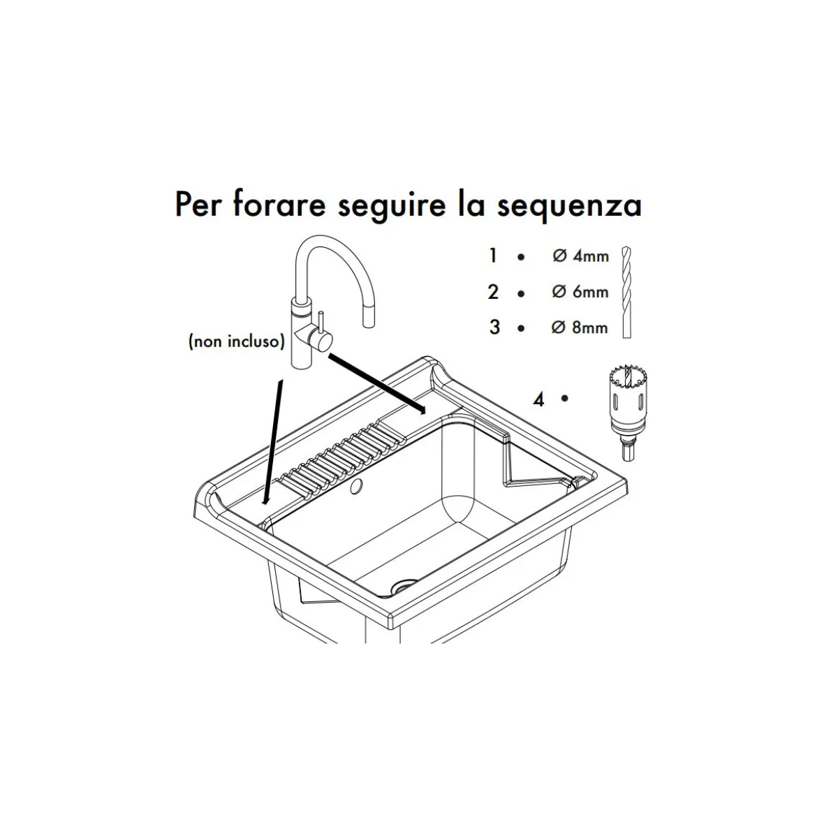 Lavatoio in Resina 60x50 Mobile Lavanderia Vasca Plastica da Esterno