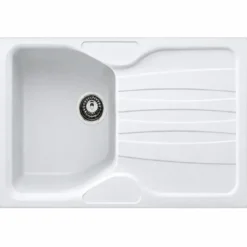 Lavello Cucina 1 Vasca con Gocciolatoio Reversibile Fragranite Bianco