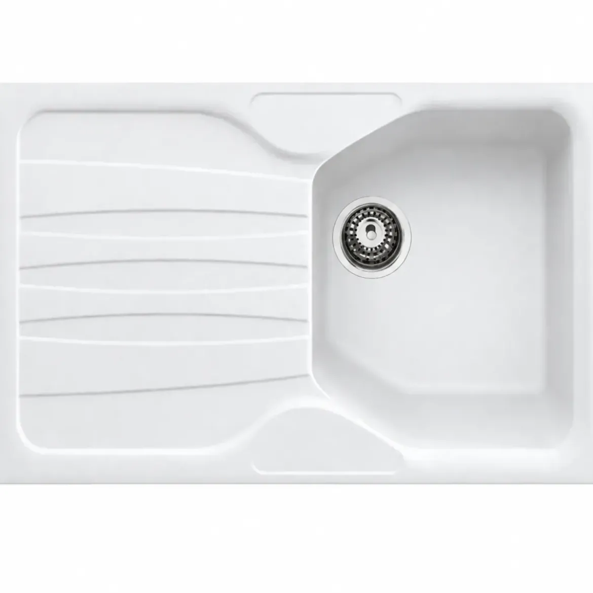 Lavello Cucina 1 Vasca con Gocciolatoio Reversibile Fragranite Bianco