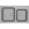 Lavello Cucina 2 Vasche da Incasso in Tectonite Grigio 83x50 cm