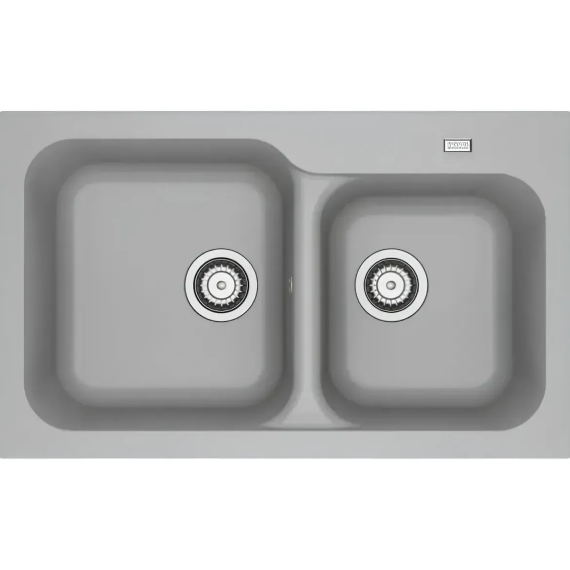 Lavello Cucina 2 Vasche da Incasso in Tectonite Grigio 83x50 cm