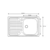 Lavello Lavandino da Cucina 80x50 cm 1 vasca con Gocciolatoio Sinistro