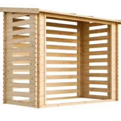 Legnaia da Esterno 228x130x199 cm Legno 19 mm Tetto Copertura Bituminosa