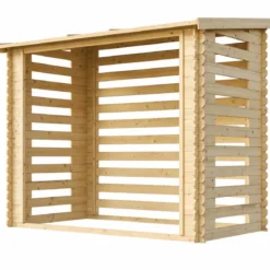 Legnaia da Esterno 228x130x199 cm Legno 19 mm Tetto Copertura Bituminosa