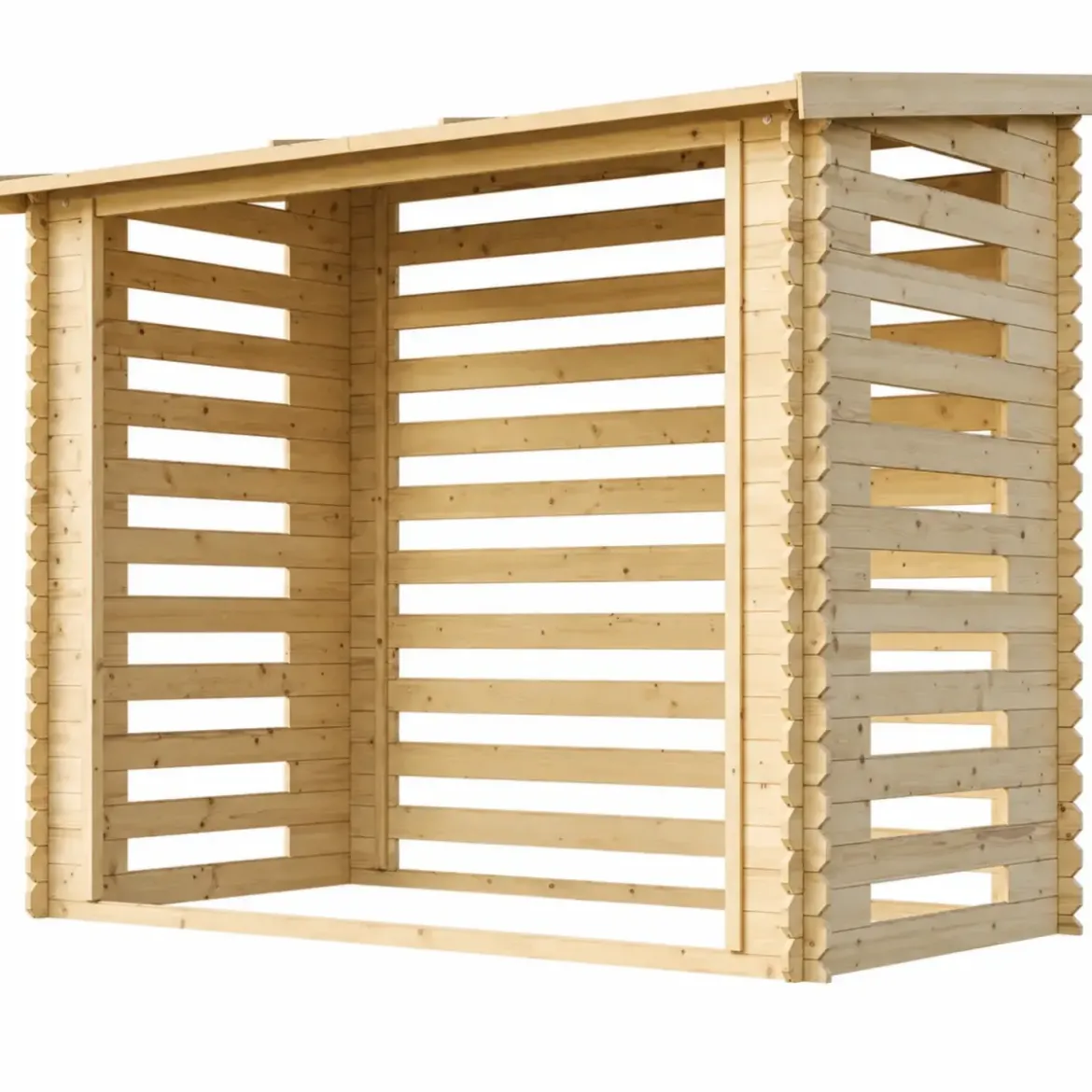Legnaia da Esterno 228x130x199 cm Legno 19 mm Tetto Copertura Bituminosa