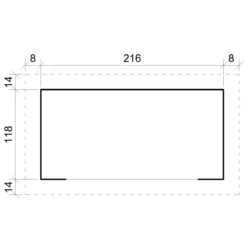 Legnaia da Esterno 228x130x199 cm Legno 19 mm Tetto Copertura Bituminosa