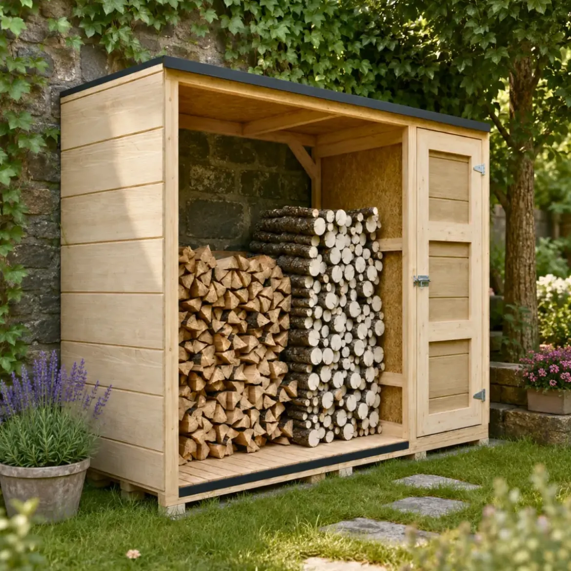 Legnaia da Esterno 217x75x159 cm Legno 10 mm Pavimento Impregnato