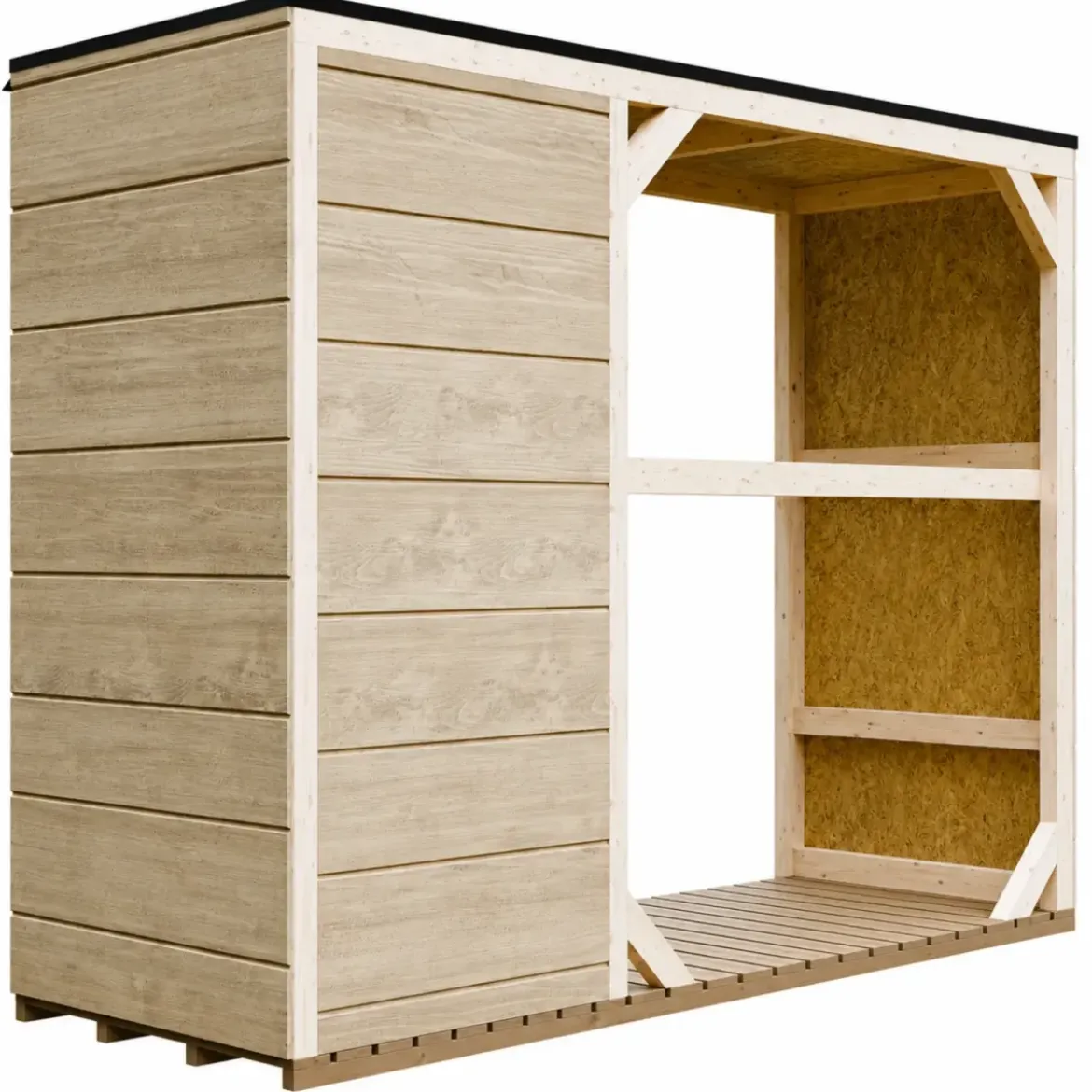 Legnaia da Esterno 217x75x159 cm Legno 10 mm Pavimento Impregnato
