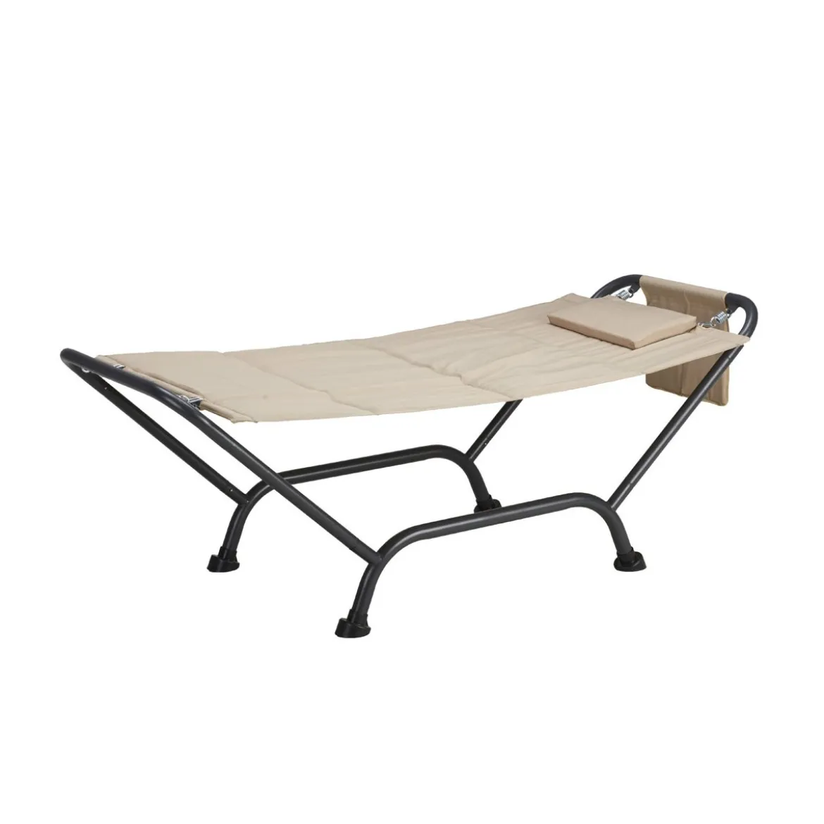 Lettino Amaca Struttura Acciaio Telo Max 120 kg Giardino Cuscino + Sacca Oggetti