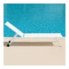 Lettino Prendisole Bianco Textilene Ruote Ø8 cm Schienale Regolabile