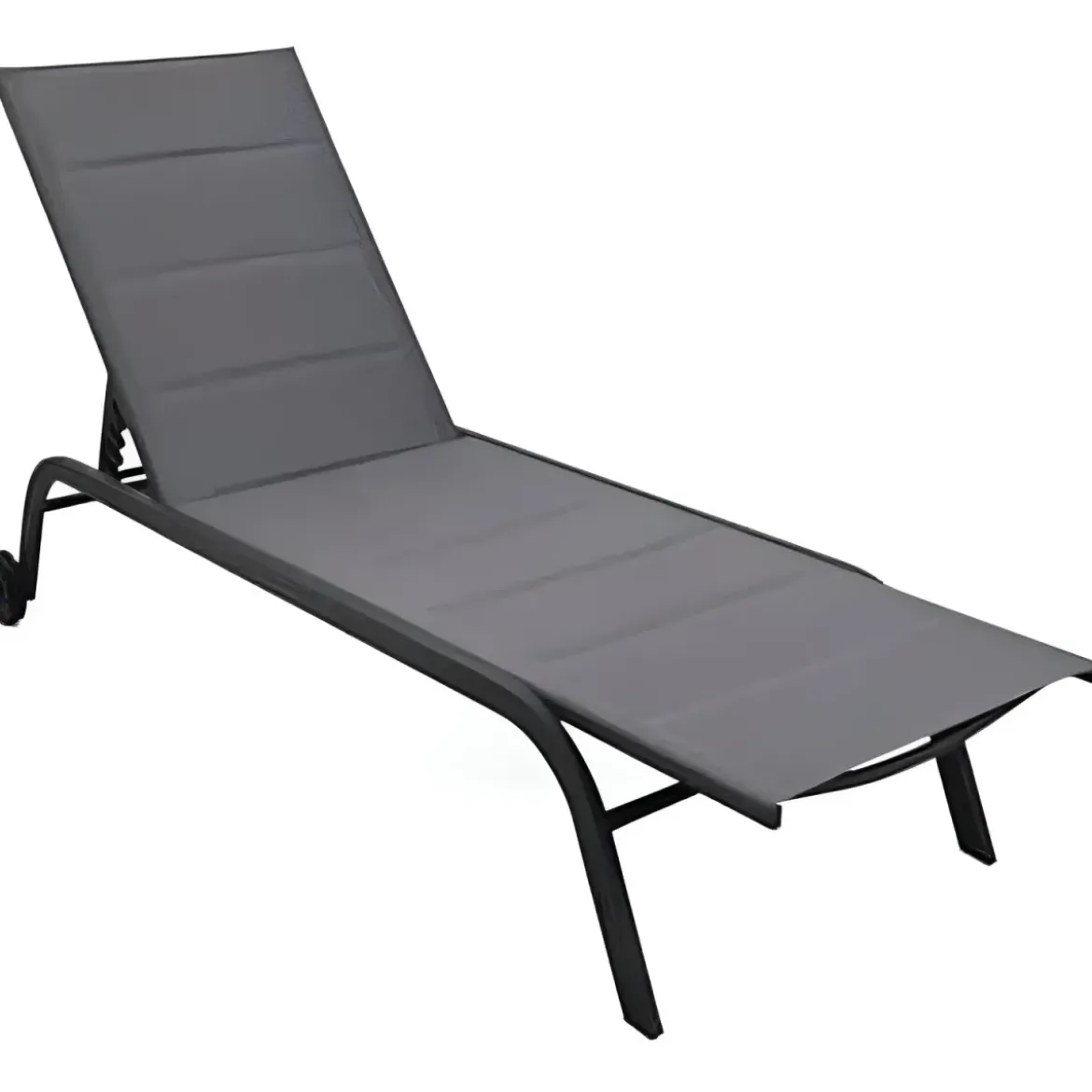 Lettino Sdraio Antracite 192x58x95H cm 5 Posizioni Textilene con Ruote