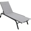 Lettino Sdraio Grigio 192x58x95H cm 5 Posizioni Textilene con Ruote