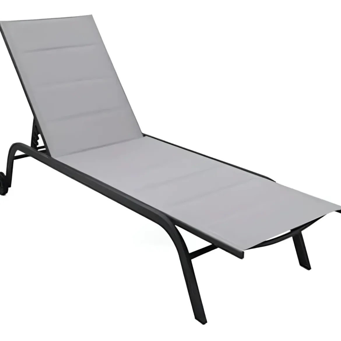 Lettino Sdraio Grigio 192x58x95H cm 5 Posizioni Textilene con Ruote