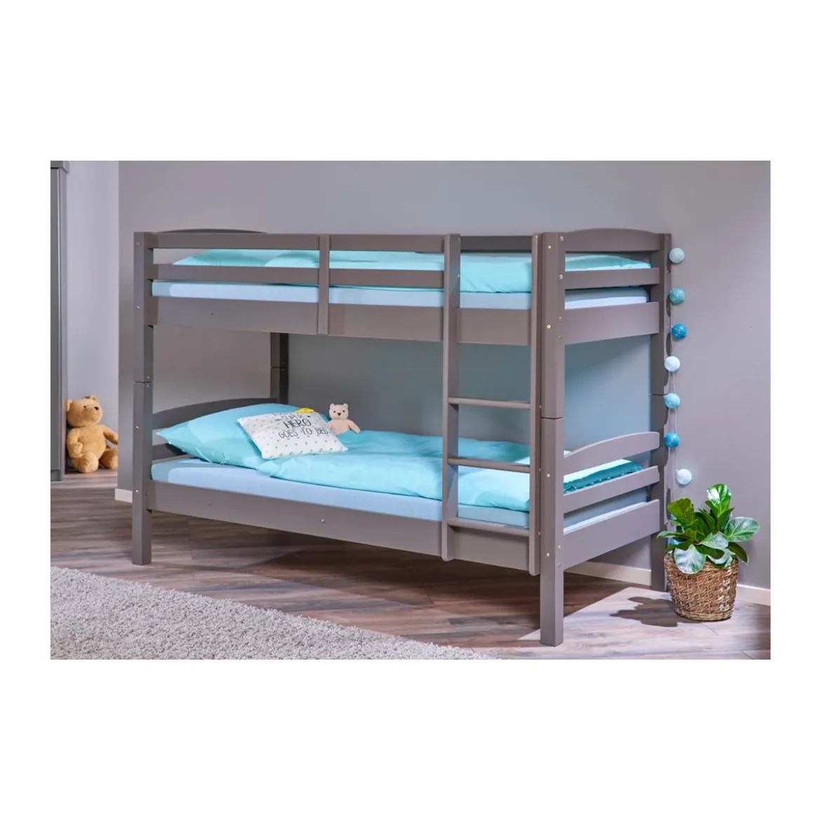 2 Letti Singoli a Castello per Materasso 90x200 Rete a Doghe Cameretta Bambini
