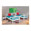 2 Letti Singoli a Doghe Castello 90x190 Bianco Pino Scala per Cameretta Bambini