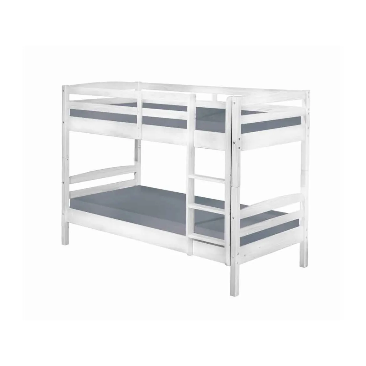 2 Letti Singoli a Doghe Castello 90x190 Bianco Pino Scala per Cameretta Bambini