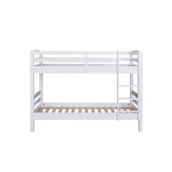 2 Letti Singoli Materasso 90x200 a Doghe Castello Bianco Pino Scala Cameretta