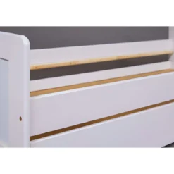 2 Letti Singoli 90x200 Bianco da Cameretta Secondo Estraibile Contenitore