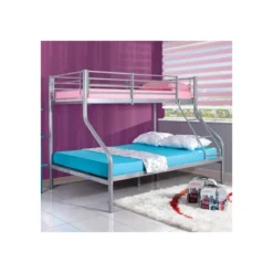 Letto a Castello in Metallo Singolo 90x190 alla Francese 140x190
