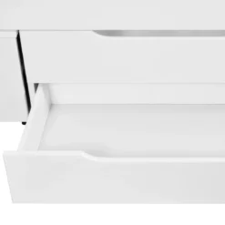 Letto alla Francese 140x200 cm in Legno Bianco con Cassetti Comodino