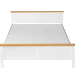 Letto Matrimoniale 180x200 cm Pino Massello Bianco Rovere con Testiera